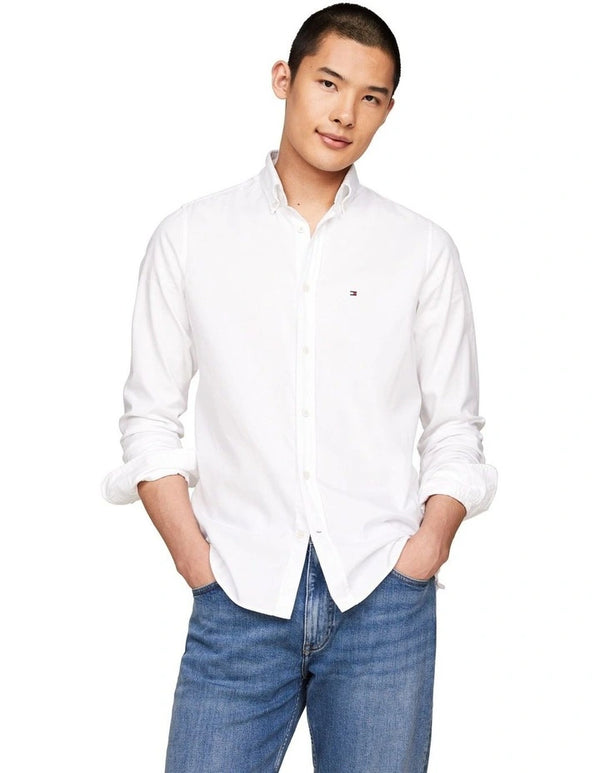 Tommy Hilfiger  Flex Dobby Slim Fit Shirt in White