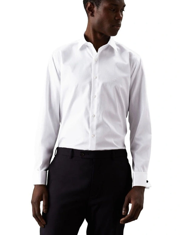 Calvin Klein Double Cuff Slim Shirt in White