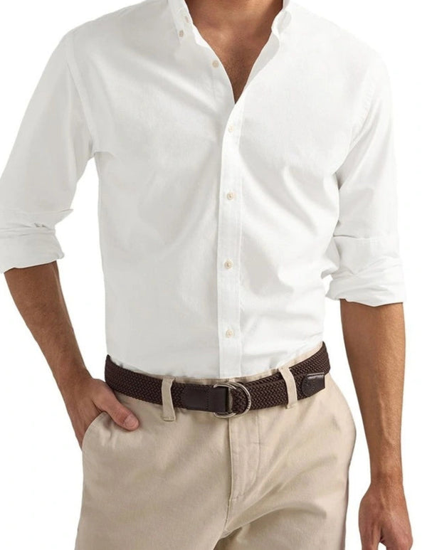 MJ Bale Princeton Oxford Shirt in White