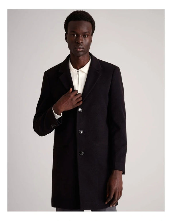 Blaq  Carson Car Coat in Black