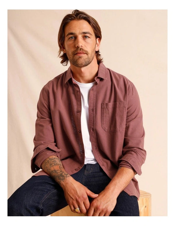 Maddox  Lapland Long Sleeve Shirt in Rust