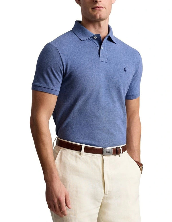 Polo Ralph Lauren  Custom Slim Fit Mesh Polo Shirt in Blue