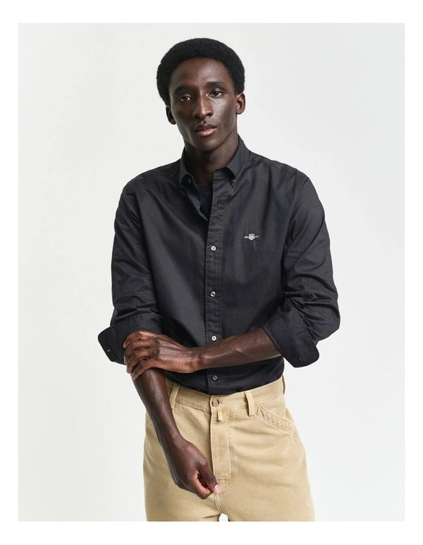 Gant  Slim Fit Poplin Shirt in Black